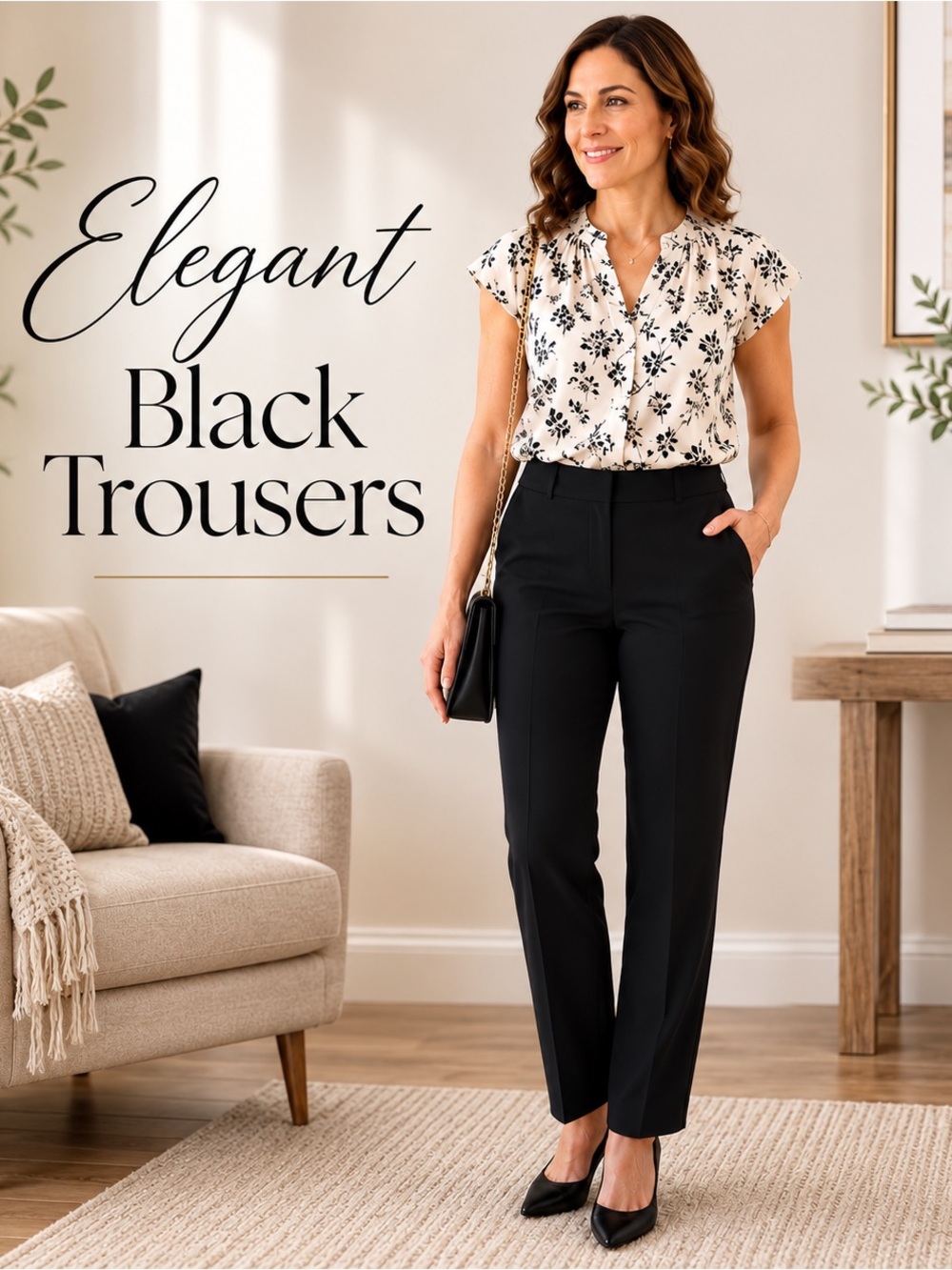 🆕 Elegant Black Slim Trousers